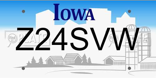 Z24SVW Iowa License Plate