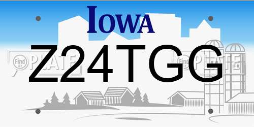 Z24TGG Iowa License Plate
