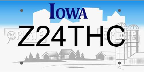 Z24THC Iowa License Plate