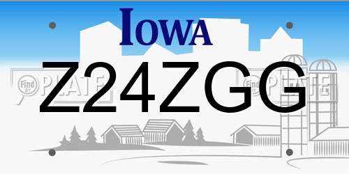 Z24ZGG Iowa License Plate