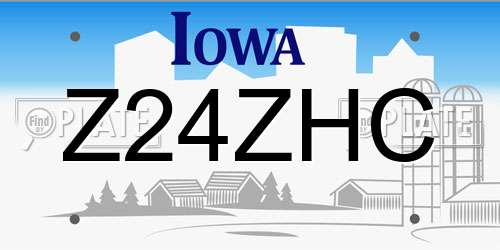 Z24ZHC Iowa License Plate