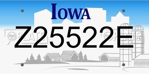 Z25522E Iowa License Plate