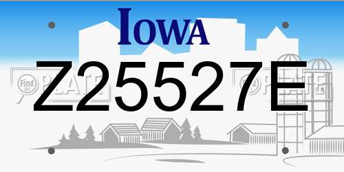 Z25527E Iowa License Plate
