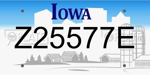 Z25577E Iowa License Plate