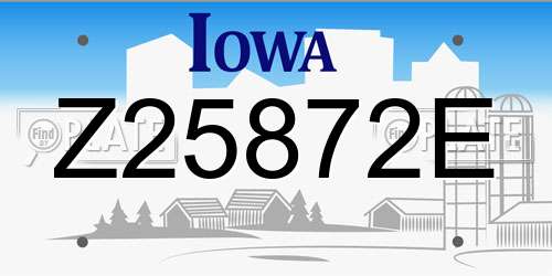 Z25872E Iowa License Plate