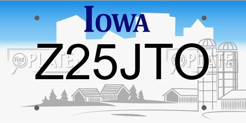 Z25JTO Iowa License Plate