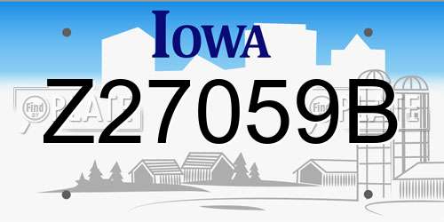 Z27059B Iowa License Plate