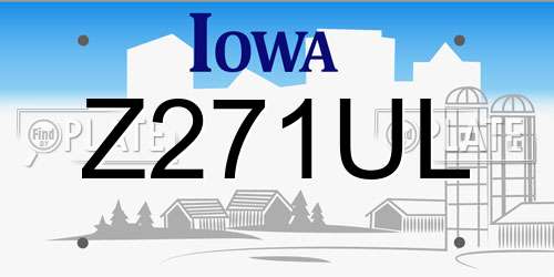 Z271UL Iowa License Plate