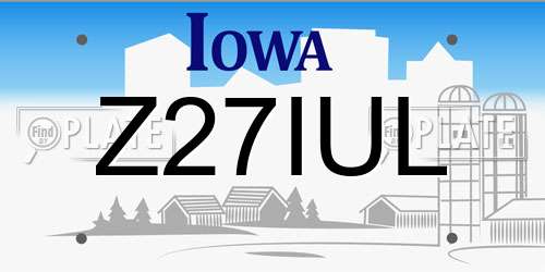 Z27IUL Iowa License Plate
