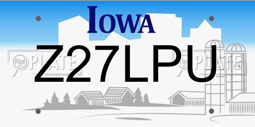 Z27LPU Iowa License Plate
