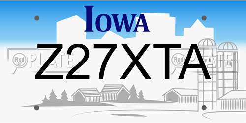 Z27XTA Iowa License Plate