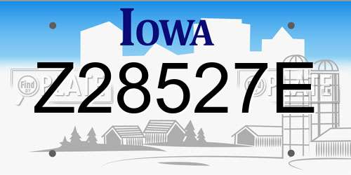 Z28527E Iowa License Plate