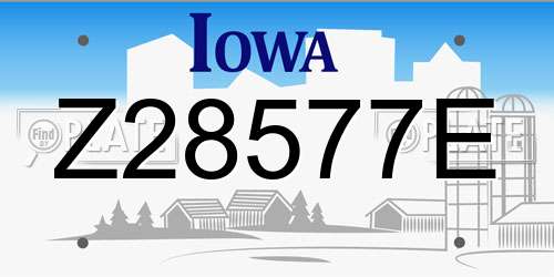 Z28577E Iowa License Plate