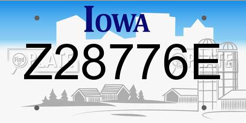 Z28776E Iowa License Plate