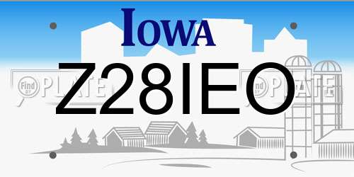 Z28IEO Iowa License Plate