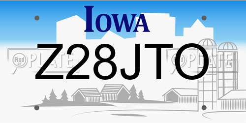 Z28JTO Iowa License Plate