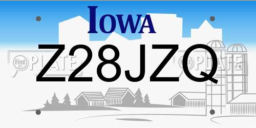 Z28JZQ Iowa License Plate