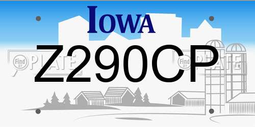 Z290CP Iowa License Plate