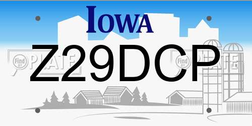 Z29DCP Iowa License Plate
