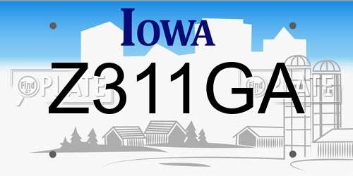Z311GA Iowa License Plate
