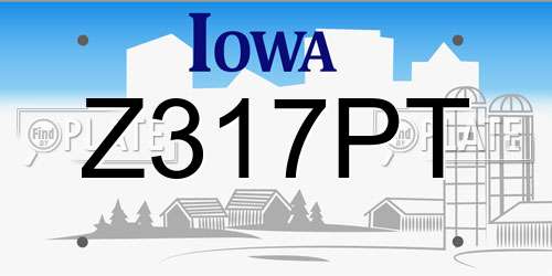 Z317PT Iowa License Plate