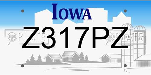 Z317PZ Iowa License Plate