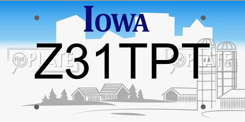 Z31TPT Iowa License Plate
