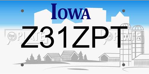 Z31ZPT Iowa License Plate