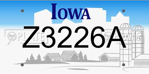 Z3226A Iowa License Plate