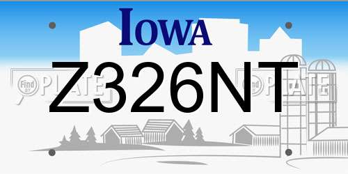 Z326NT Iowa License Plate