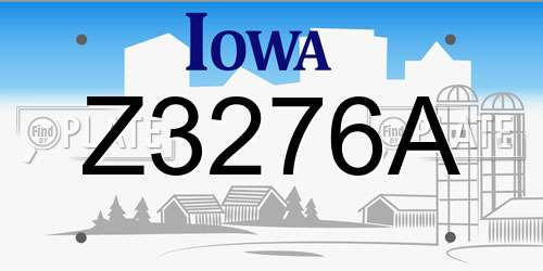 Z3276A Iowa License Plate