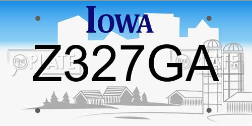 Z327GA Iowa License Plate