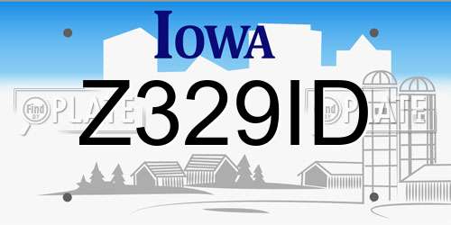 Z329ID Iowa License Plate