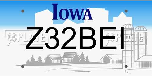 Z32BEI Iowa License Plate