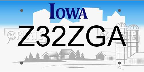 Z32ZGA Iowa License Plate