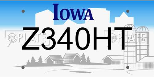 Z340HT Iowa License Plate