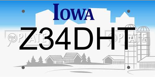 Z34DHT Iowa License Plate