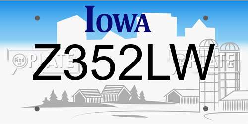 Z352LW Iowa License Plate