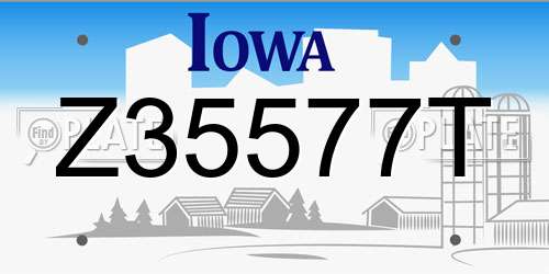Z35577T Iowa License Plate