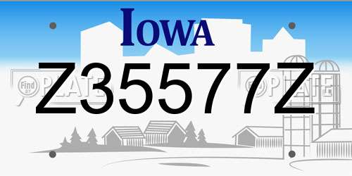 Z35577Z Iowa License Plate