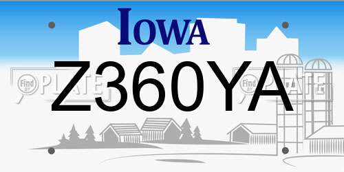 Z360YA Iowa License Plate
