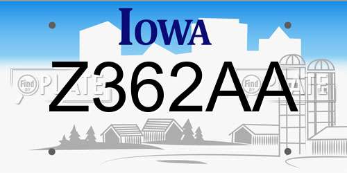 Z362AA Iowa License Plate