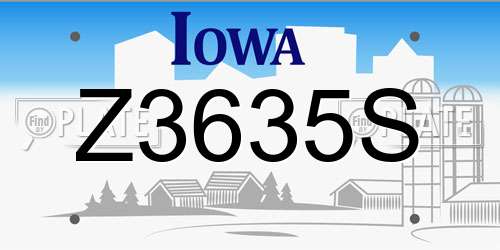Z3635S Iowa License Plate