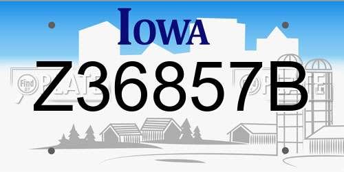 Z36857B Iowa License Plate