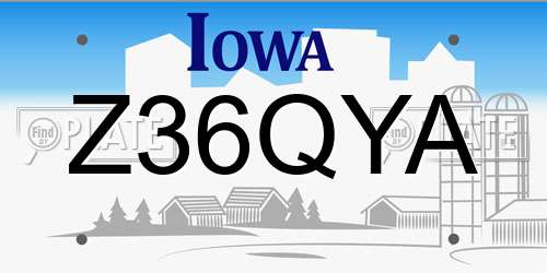Z36QYA Iowa License Plate