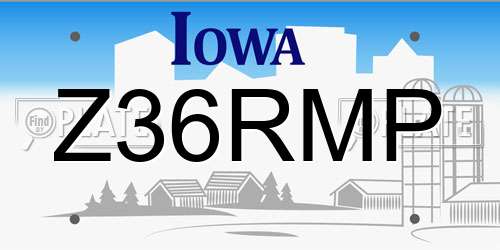 Z36RMP Iowa License Plate