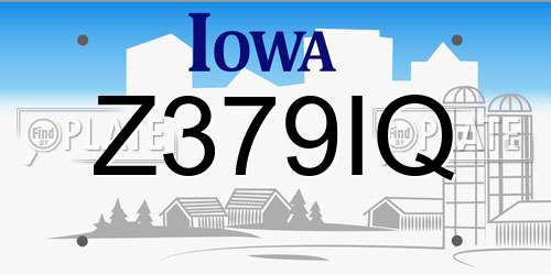 Z379IQ Iowa License Plate