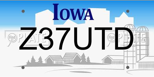 Z37UTD Iowa License Plate