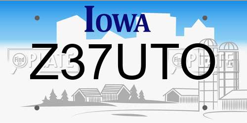 Z37UTO Iowa License Plate