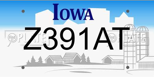 Z391AT Iowa License Plate